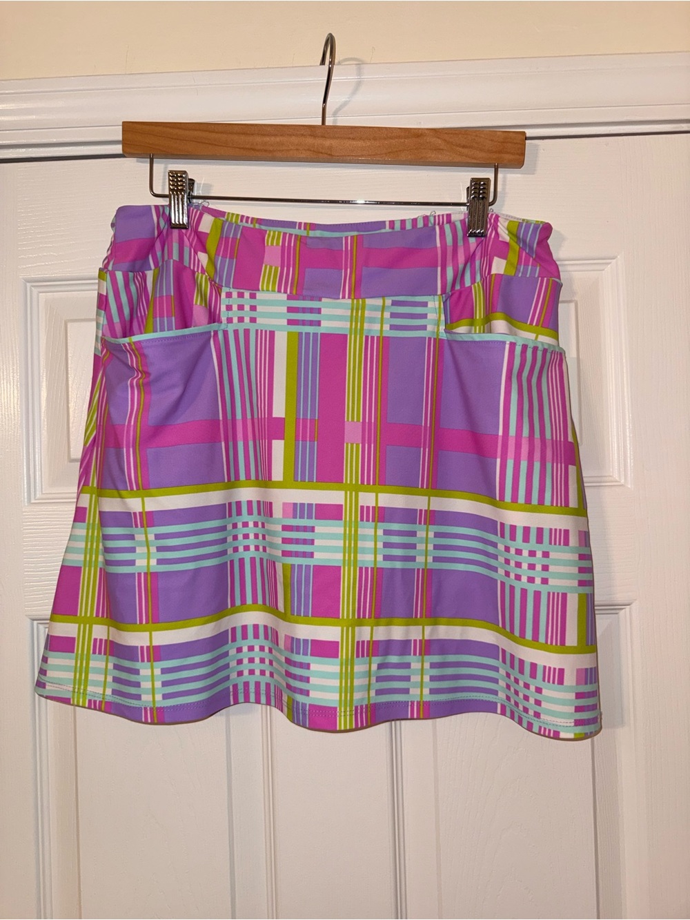 Jude Connally Plaid A-Line Skort in Purple, Pink and Lime